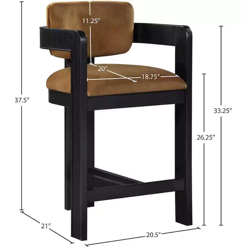 Meridian Furniture Sacha Velvet Bar Stool