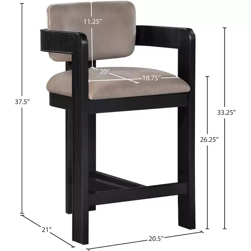 Meridian Furniture Sacha Velvet Bar Stool