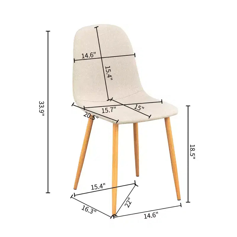 FurnitureR Round Dining Table Set for 4, 31.5 Kitchen Table with 4 Upholstered Chairs, Wood Legs Dining Set for Small Space, Apartment,Breakfast Nook