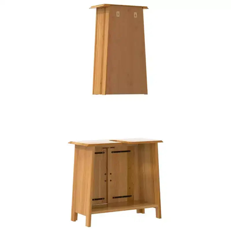 vidaXL Bathroom Furniture Set Wood Solid pine wood Medium