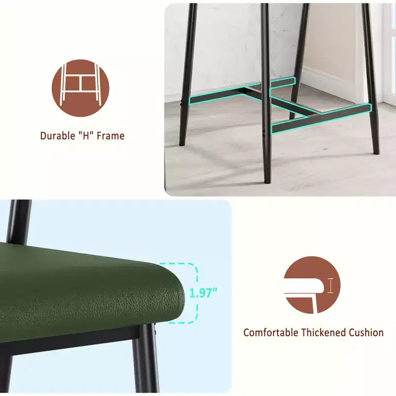 Counter Height Bar Stools Set of 2 with Arms, Upholstered Barstool with Back, Soft Wider Seat, Metal Bar Stools Set for Kitchen Island, Easy Assembly