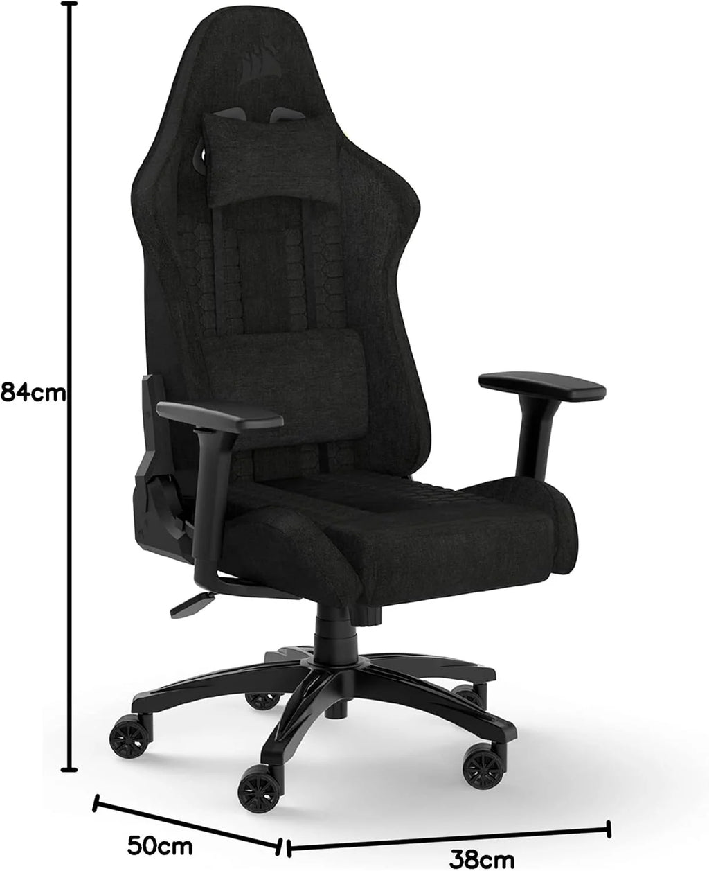 TC100 Relaxed Fauteuil Gaming - Coussin Lombaire, Coussin Repose-Nuque Détachable en Mousse à Mémoire de Forme
