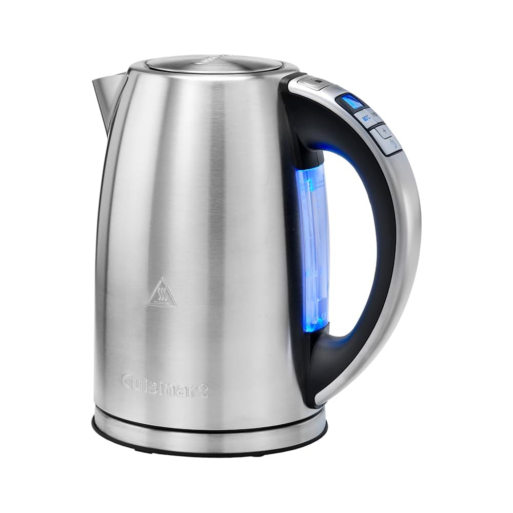 Cuisinart Bouilloire électrique Multi-Températures - Ébullition rapide - Sans fil - Argenté - Fini en acier inoxydable - Capacité de 1,7L - Température réglable - Filtre amovible et lavable : Cuisine et Maison