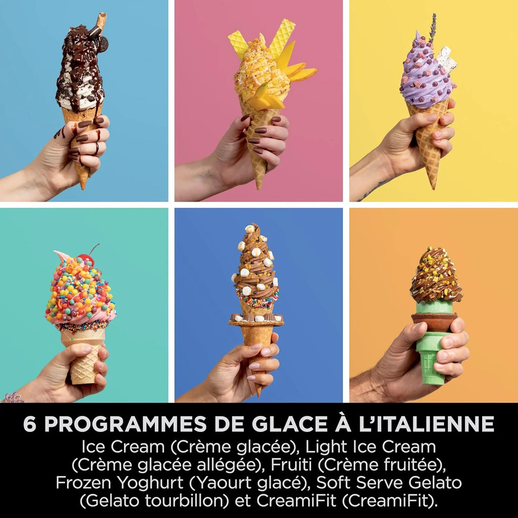 CREAMi Scoop et Swirl Machine a Glace et Sorbetière, 13 modes, Avec 2 pots, NC701EU
