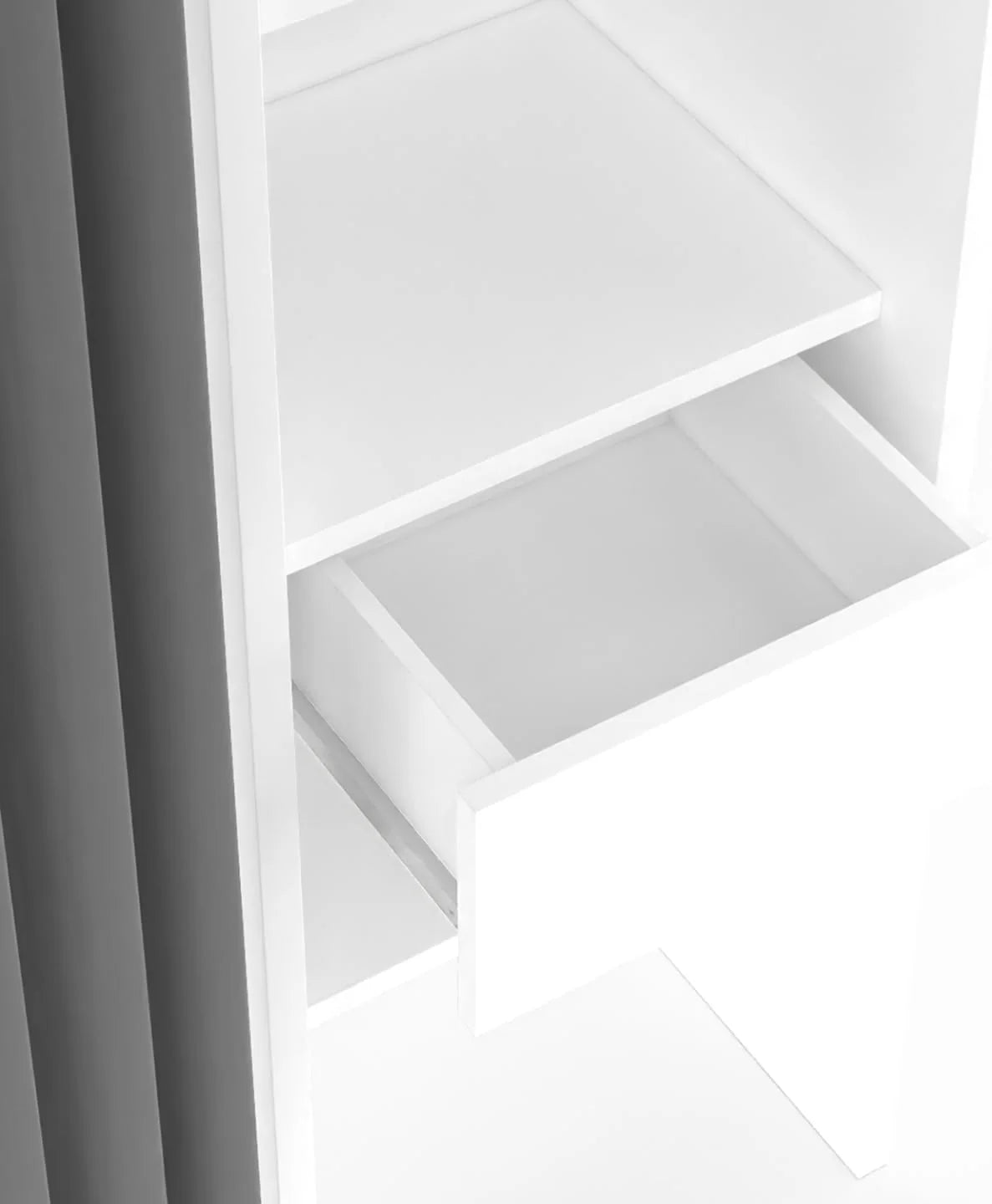 Dressing extensible double MERYL 120/180 x 50 x 180 cm, avec étagères double penderie