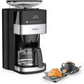 Krups Grind Aroma Cafetière filtre programmable, Broyeur à grains automatique intégré, Café grains ou moulu, 1,25 L, 10 tasses, Arrêt automatique, Ecran numérique KM832810, Noir : Cuisine et Maison