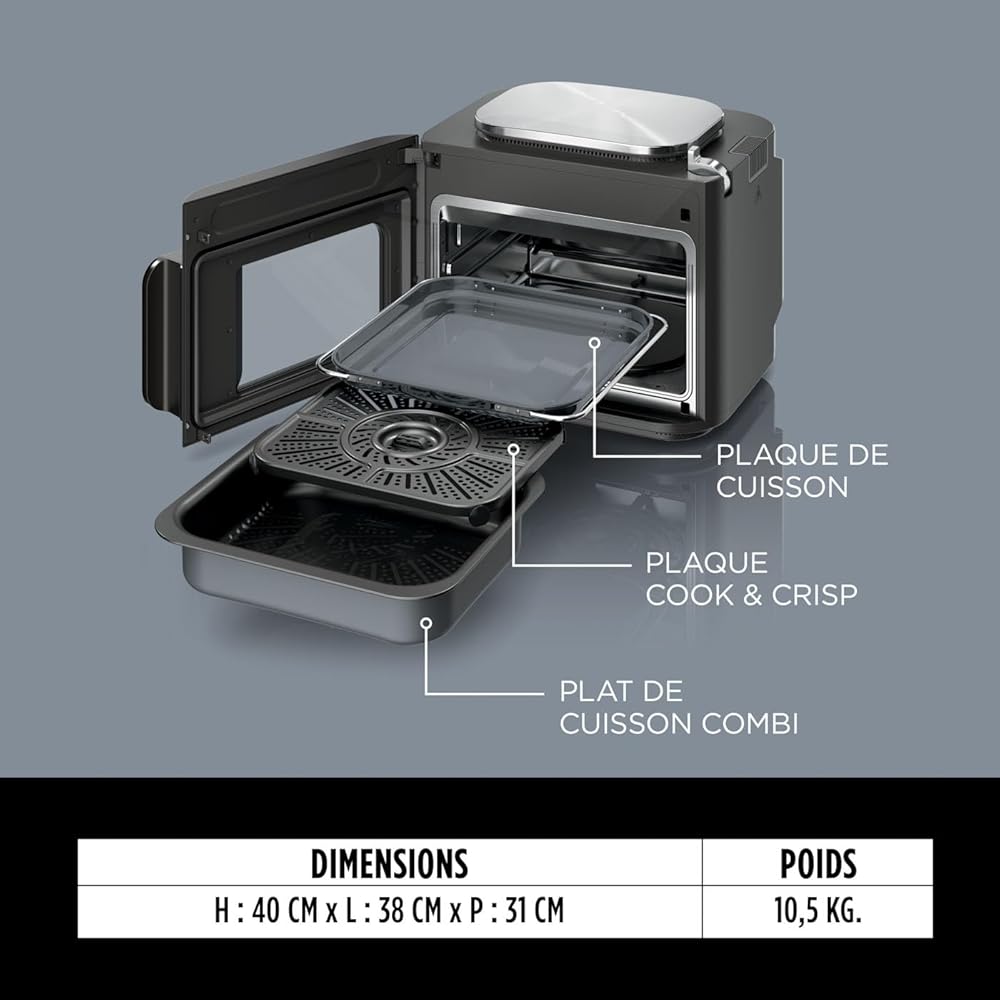 Ninja Combi 12-en-1 Multicuiseur, Four, Autocuiseur et Friteuse sans huile, 12 Fonctions de Cuisson, Repas de Taille Familiale en 15 Minutes, avec Plateau de Cuisson, Guide de Recettes, Gris, SFP700EU : Cuisine et Maison