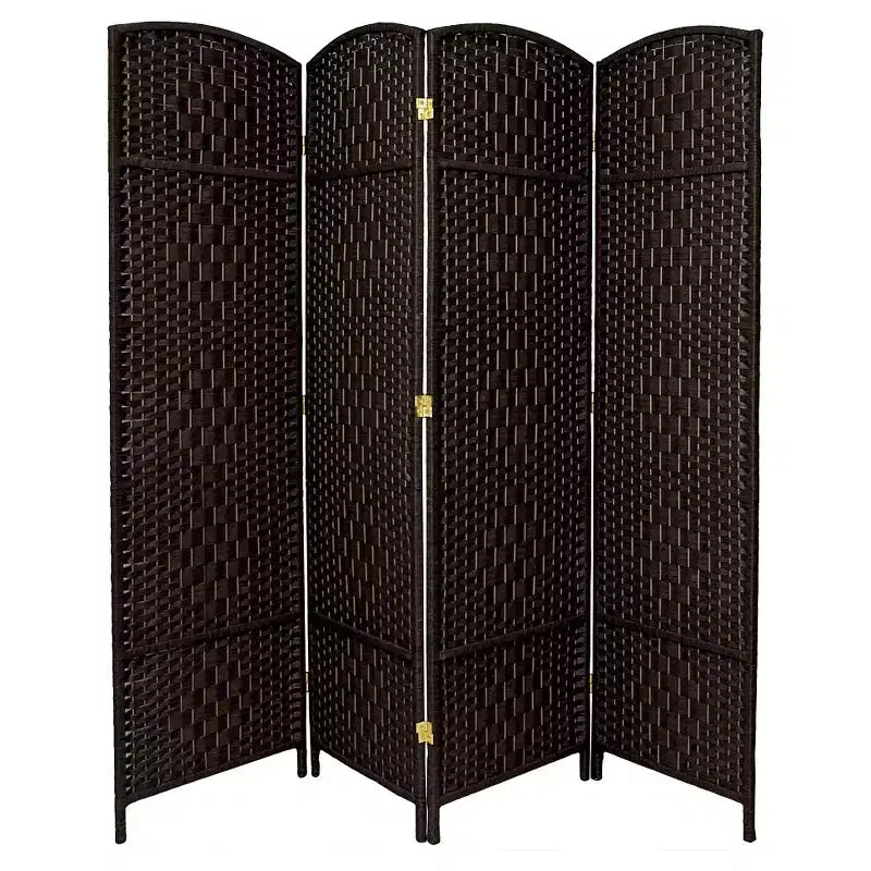 6 ft. Tall Diamond Weave Fiber Room Divider 4 Panels - Oriental Furniture