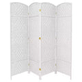 6 ft. Tall Diamond Weave Fiber Room Divider 4 Panels - Oriental Furniture