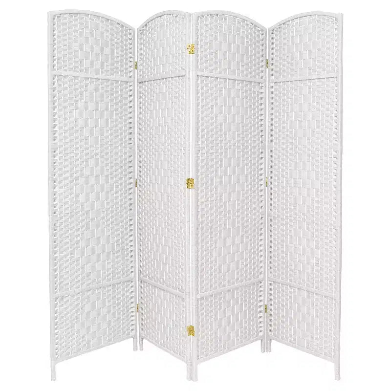 6 ft. Tall Diamond Weave Fiber Room Divider 4 Panels - Oriental Furniture