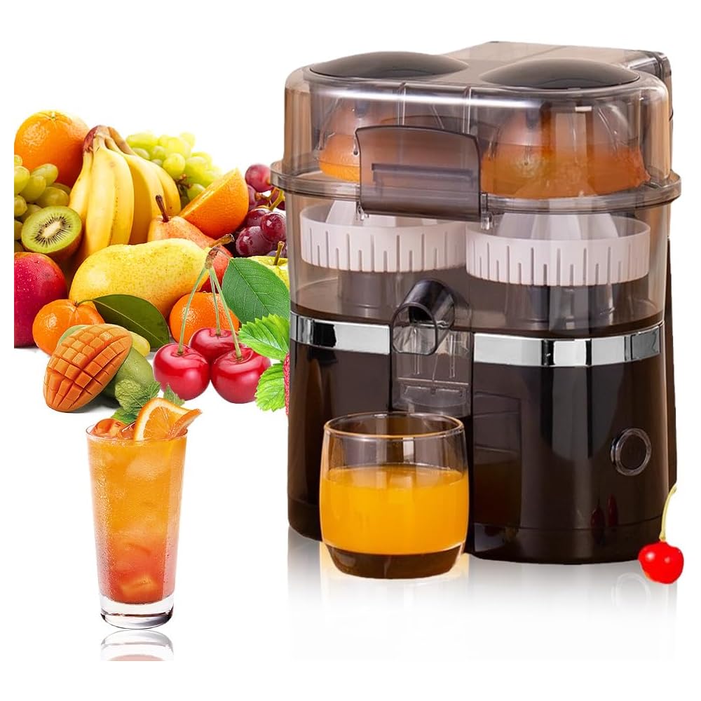 Centrifugeuse Extracteur De Jus 200W, Double TêTe Et Coupeur, Presse Agrume Electrique, 20 Secondes Pour Un DéLicieux Jus, Automatique, Rapide, Facile à Nettoyer, Pour Maison, Cuisine : Cuisine et Maison