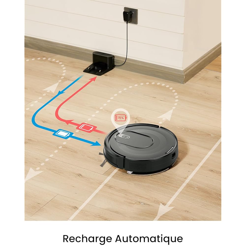 Vexilar Cleanova W7 Aspirateur Robot 3 en 1,Robot aspirateur Laveur Aspiration 4000Pa,120min d'Autonomie,Anti-Enchevêtrement,Alexa/APP/IFTTT,Ultra-Silencieux 55dB,aspirateur Robot Poils Animaux : Cuisine et Maison