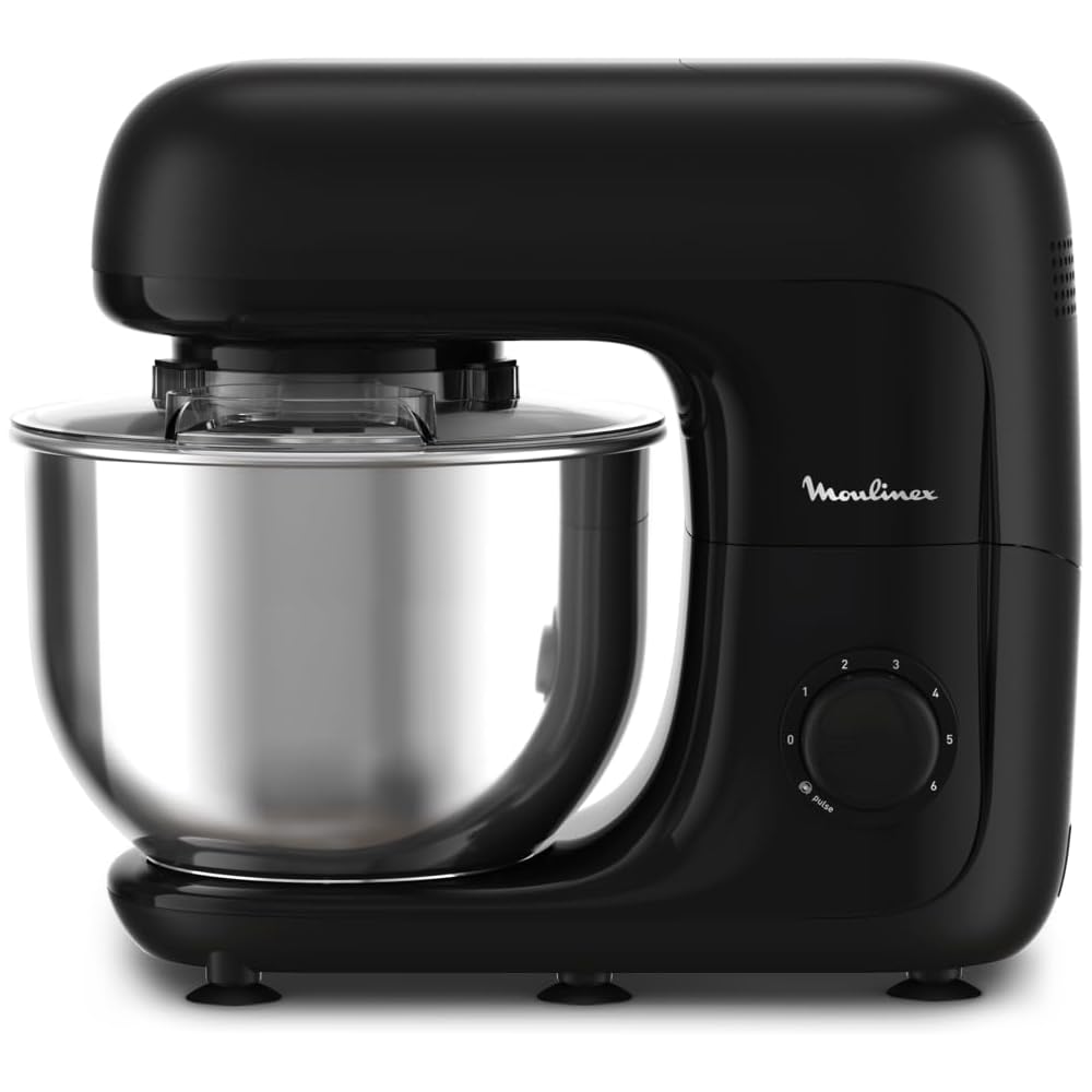 Moulinex Bake essential Robot pâtissier, 800 W, Bol 4.8 L, kit de pâtisserie, Hachoir à viande QA161810, Noir Glama : Cuisine et Maison