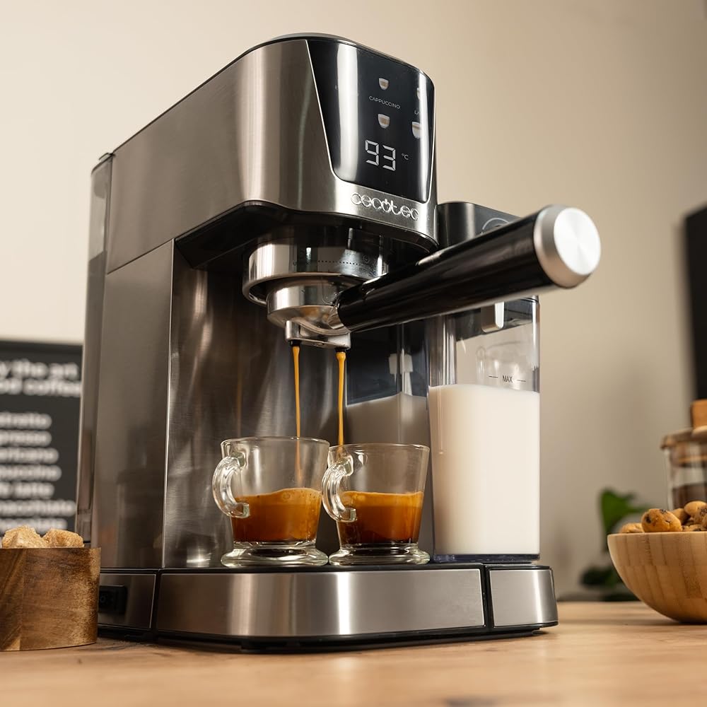 Cecotec Machine a Café Expresso Semi-Automatique Power Espresso 20 Cream. Cafetière Semi-Automatique, 20 Bars, Réservoir À Lait 700 Ml, Système De Chauffage Thermoblock, Pompe Puissante Force Aroma : Cuisine et Maison