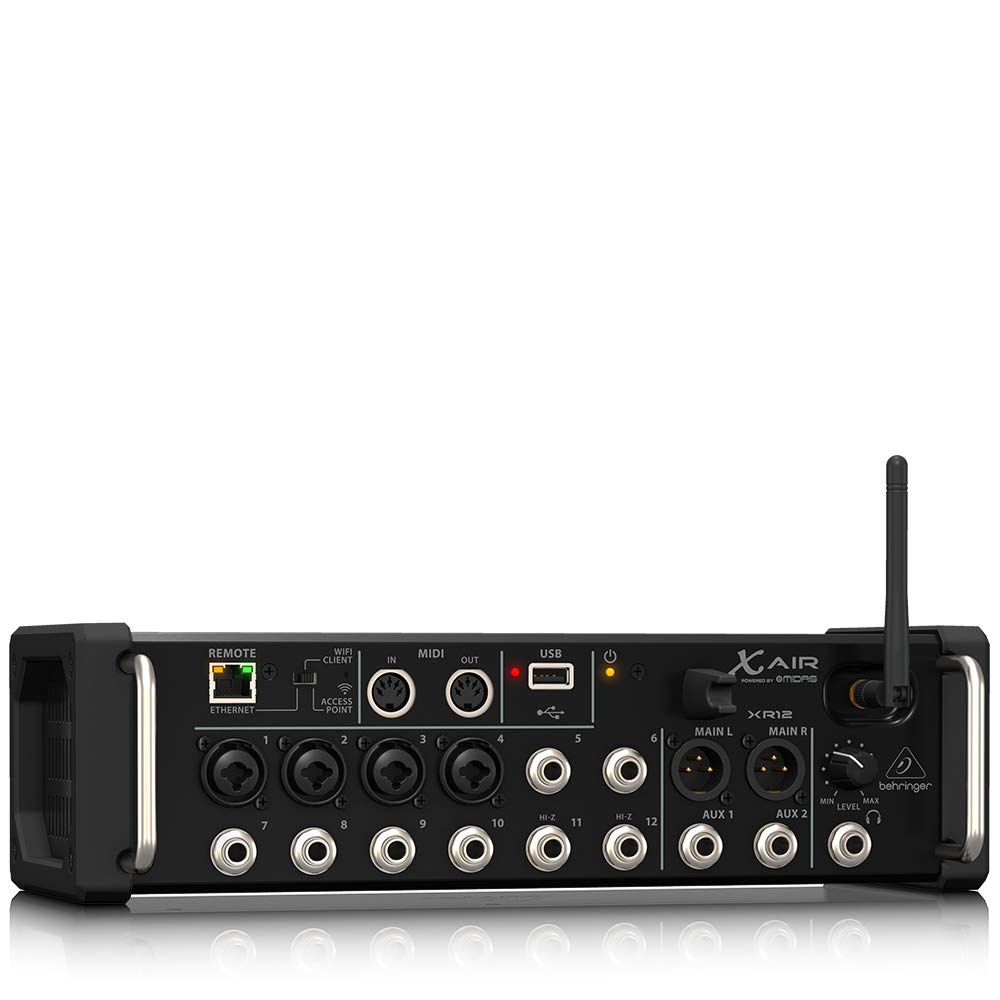 Behringer X AIR XR12 Digitalmixer, 12-Input, 4 Midas Preamps, integriertes WLAN, USB-Recording