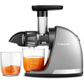 AMZCHEF Extracteur Jus - Extracteur de Jus de Fruits et Légumes - Presses-agrumes à Froid sans BPA avec 2 Tasses et Brosse - Fonction de Mastication Inversée pour Éviter les Blocages - Argent : Cuisine et Maison