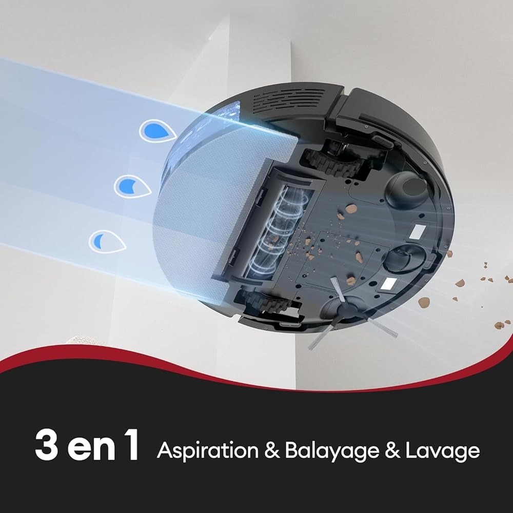 Ultenic T10 Lite Aspirateur Robot Laveur avec Station, 18000Pa Auto-Vidage, Navigation LiDAR, Cartographie Multi-étage, Connecté App-Alexa-Siri-IFTTT - Poils d’Animaux, Cheveux, Poussière et Moquette : Cuisine et Maison