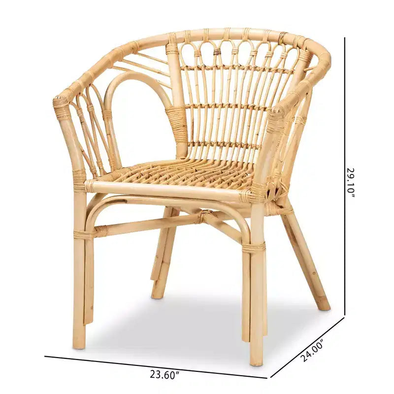 Kaka Rattan Dining Chair Natural/Brown - bali & pari