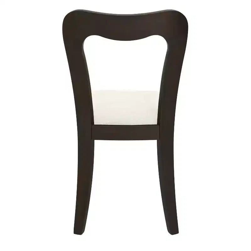 Christopher Knight Home Set of 2 Aaron Rubberwood Upholstered Dining Chairs with Curved Open Back Beige/Dark Brown