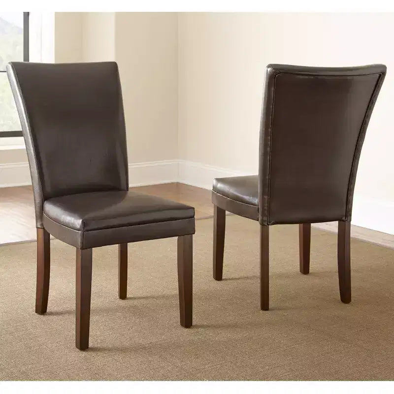 Set of 2 Talbot Parsons Chair Brown - Steve Silver: Upholstered, No Assembly, Wood Legs, Foam Fill