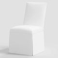 Samy Skirted Slipcover Dining Chair Twill White - Threshold™: Elegant Upholstered Seat, Rubberwood Frame, 250lb Capacity