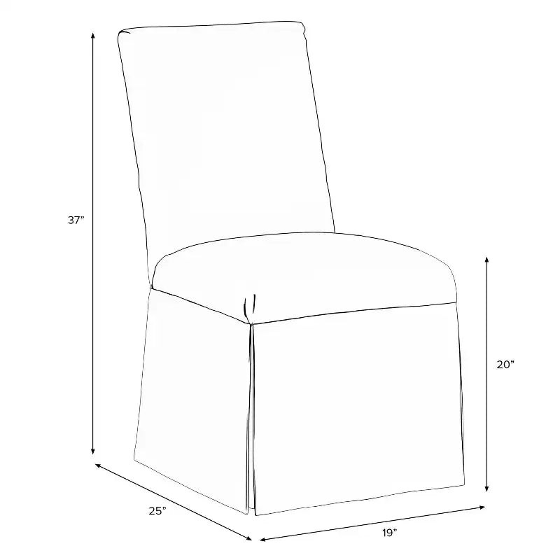 Samy Skirted Slipcover Dining Chair Twill White - Threshold™: Elegant Upholstered Seat, Rubberwood Frame, 250lb Capacity