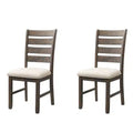 Dex Ladder Back Side Chair Set Walnut Brown /Cream Upholstery - Picket House Furnishings