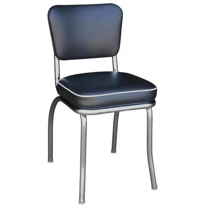 Diner Chair with Black - Richardson Seating: 14 Gauge Steel Frame, Retro Style, Vinyl Upholstery, No Assembly Required