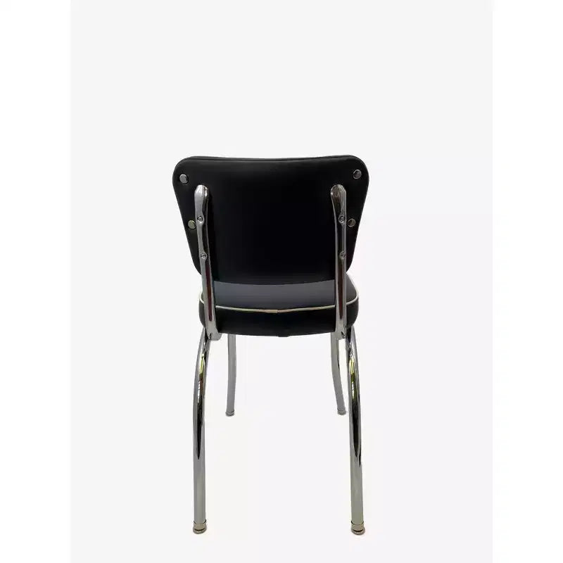 Diner Chair with Black - Richardson Seating: 14 Gauge Steel Frame, Retro Style, Vinyl Upholstery, No Assembly Required