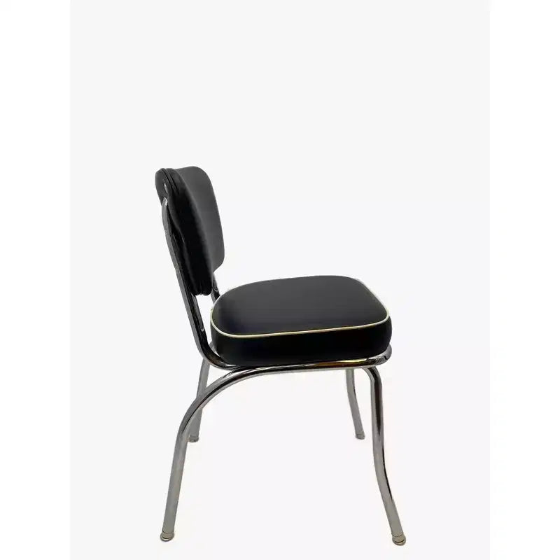 Diner Chair with Black - Richardson Seating: 14 Gauge Steel Frame, Retro Style, Vinyl Upholstery, No Assembly Required