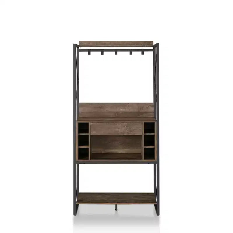 Orella Rustic Baker's Rack Reclaimed Oak - miBasics: Industrial Style, 3 Fixed Shelves, Metal Frame, 67"H