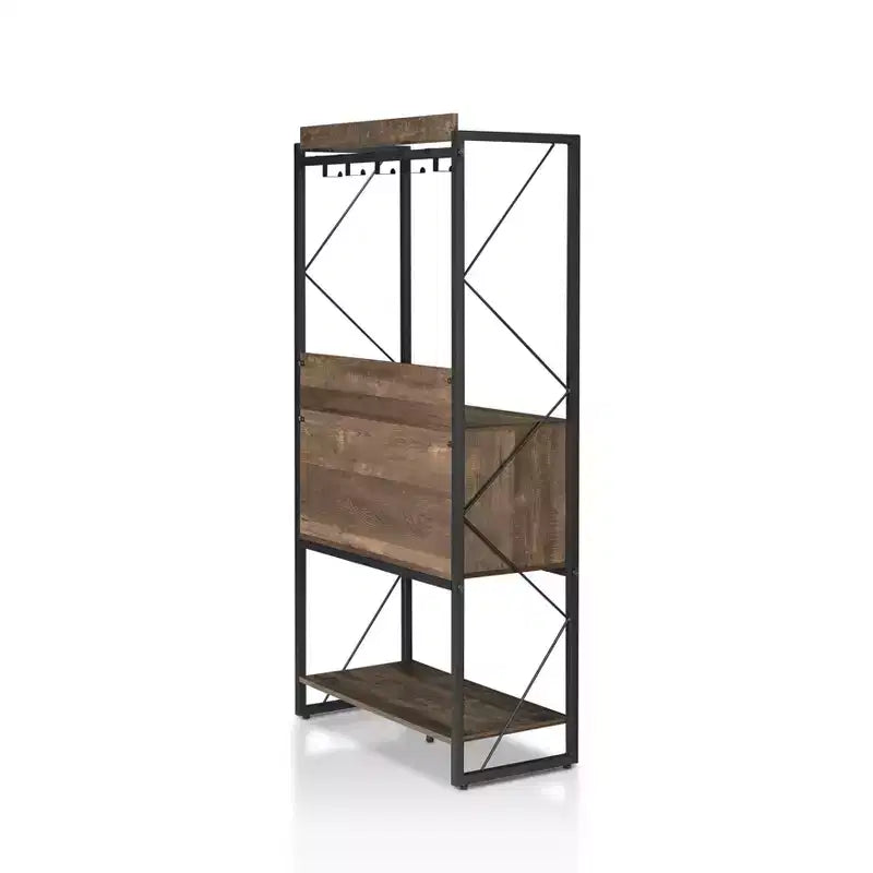 Orella Rustic Baker's Rack Reclaimed Oak - miBasics: Industrial Style, 3 Fixed Shelves, Metal Frame, 67"H