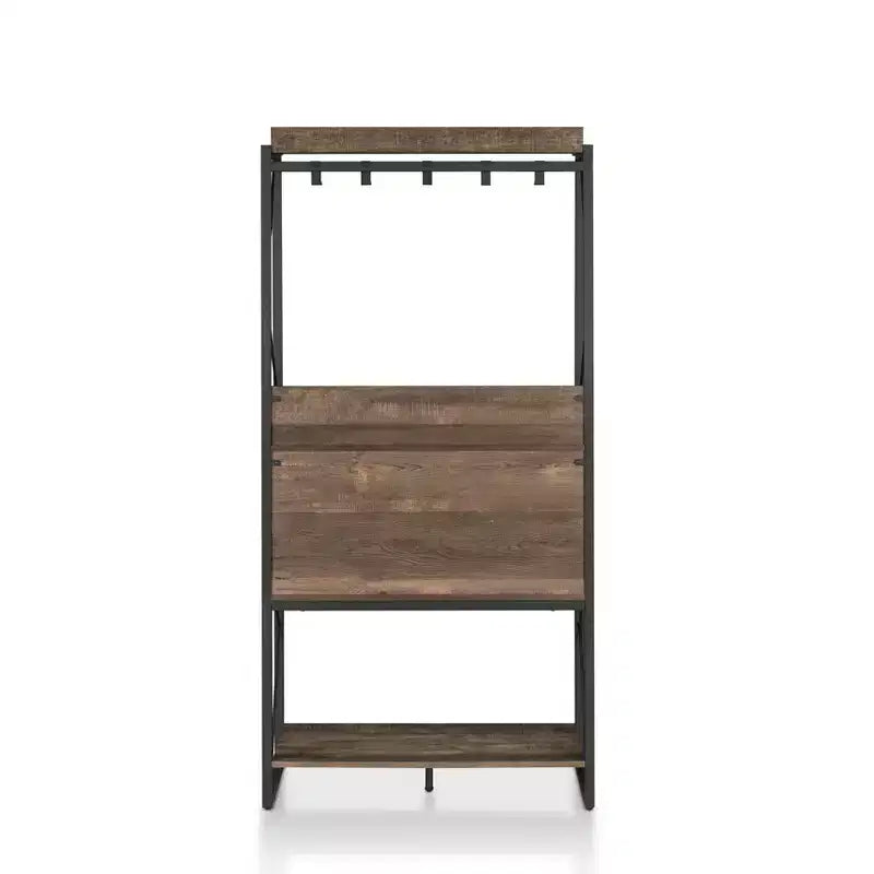 Orella Rustic Baker's Rack Reclaimed Oak - miBasics: Industrial Style, 3 Fixed Shelves, Metal Frame, 67"H