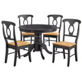 Buylateral 5pc Thorton Farmhouse 40" Round Dining Set Black