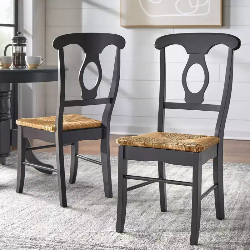 Buylateral 5pc Thorton Farmhouse 40" Round Dining Set Black