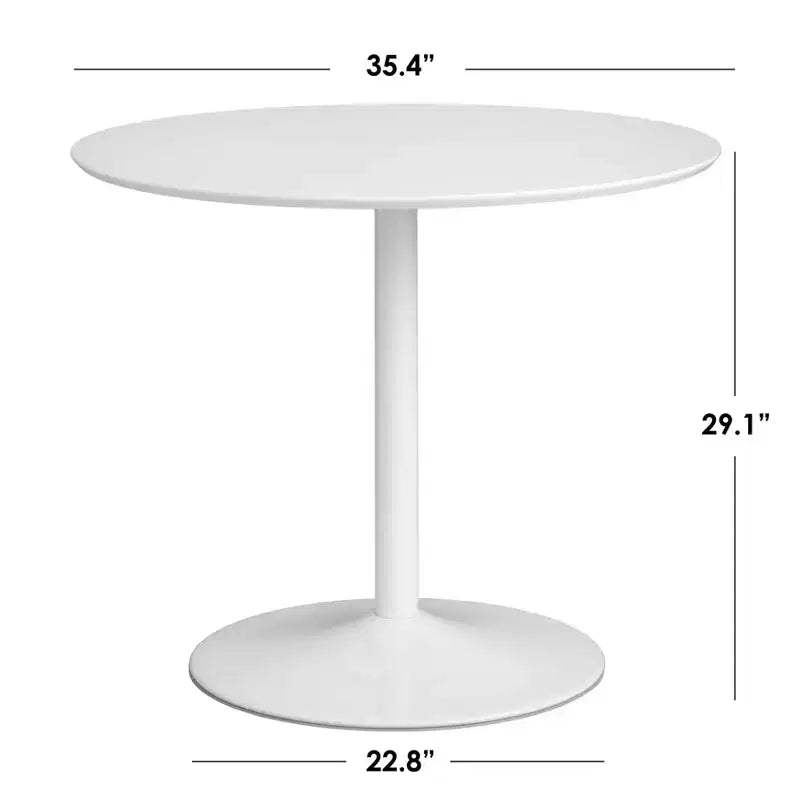 Buylateral 3pc Hillboro Modern Dining Set Black: Round Table, Metal Frame, 2 Armless Chairs