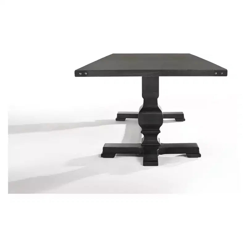 Morland Dining Table Vintage Black - Acme Furniture: Rectangular, Non-Extension, Seats 6