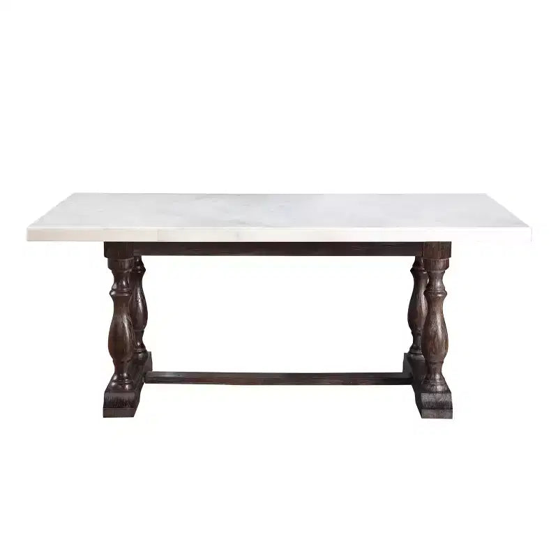 Gerardo Dining Table White Marble/Espresso Brown - Acme Furniture