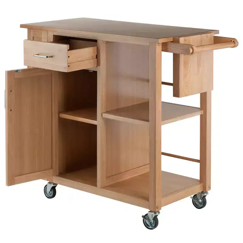 Douglas Kitchen Cart Natural - Winsome: Mobile Island with Storage & Towel Holder