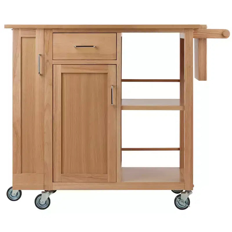 Douglas Kitchen Cart Natural - Winsome: Mobile Island with Storage & Towel Holder