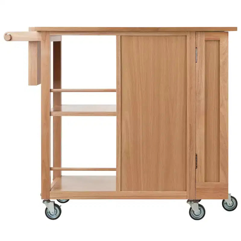 Douglas Kitchen Cart Natural - Winsome: Mobile Island with Storage & Towel Holder