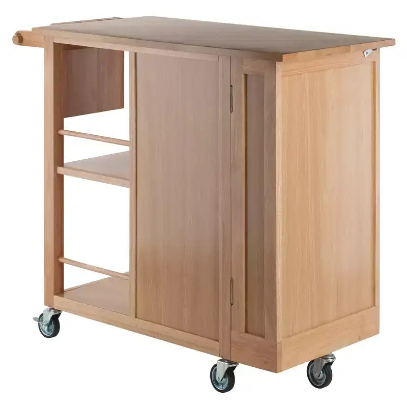 Douglas Kitchen Cart Natural - Winsome: Mobile Island with Storage & Towel Holder