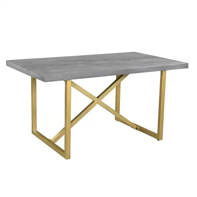 60" Raven Mango Wood Dining Table with Gold/Gray - Timbergirl