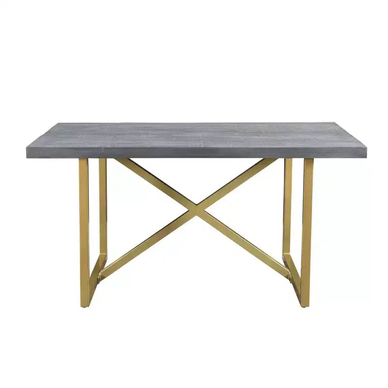 60" Raven Mango Wood Dining Table with Gold/Gray - Timbergirl