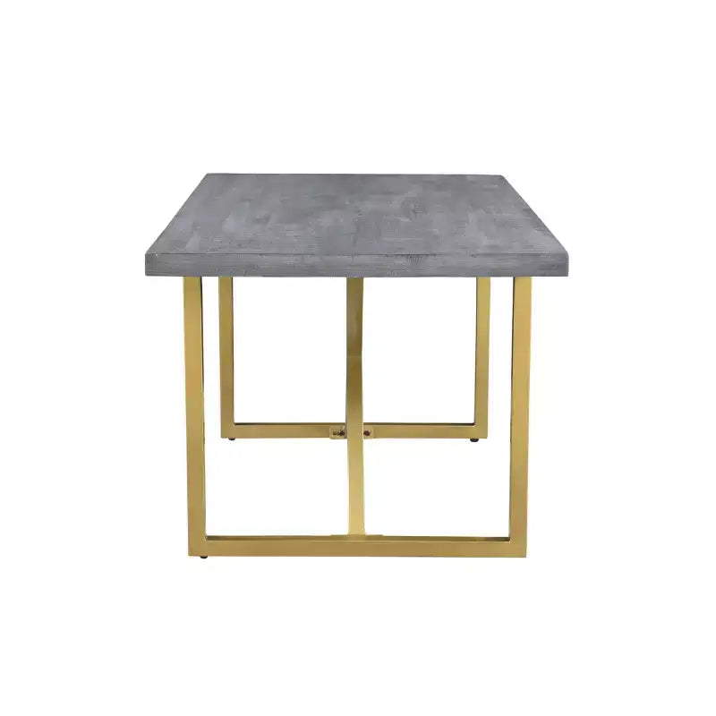 60" Raven Mango Wood Dining Table with Gold/Gray - Timbergirl