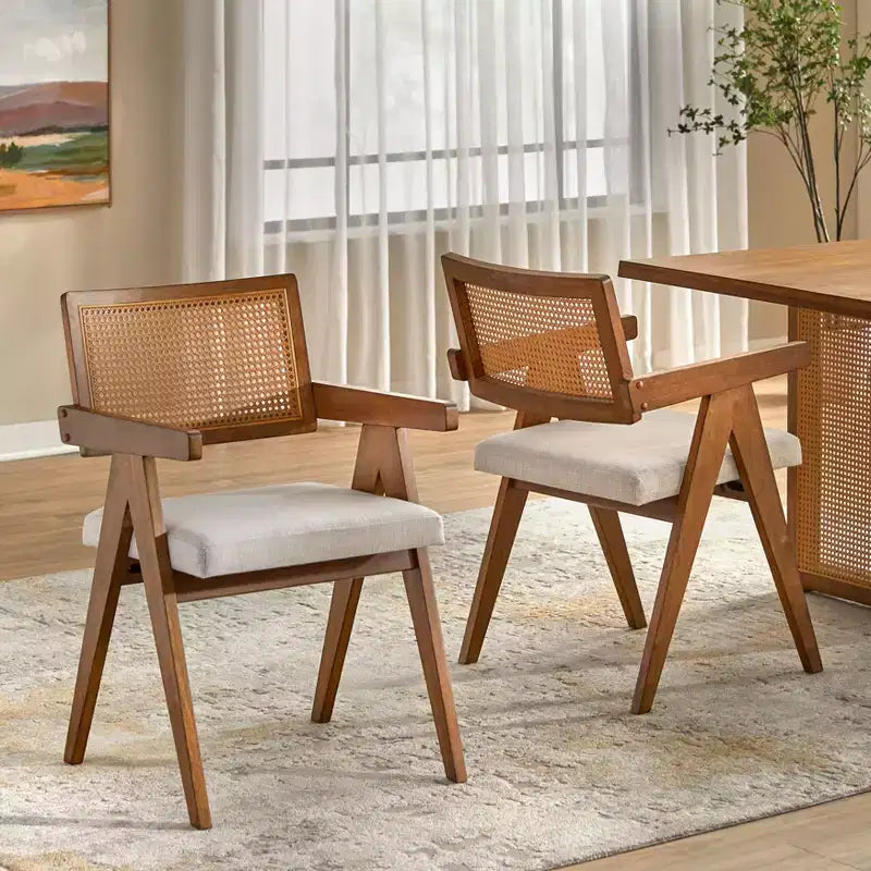 Lifestorey 5pcs Felicity Modern Dining Set Colonial Oak/Beige