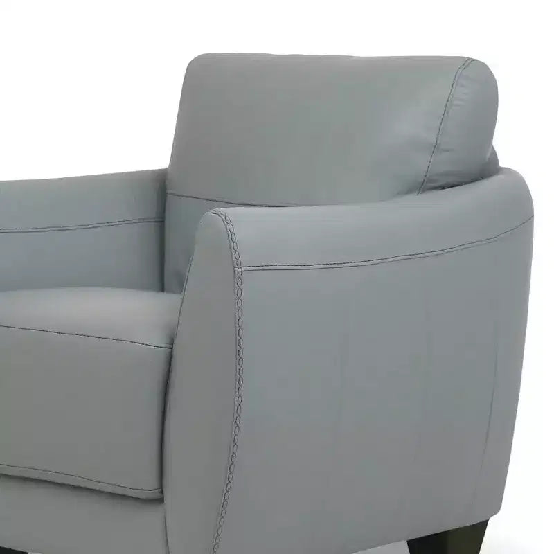 33" Valeria Chair Leather Green - Acme Furniture: Modern Polyester Upholstery, Wood Block Legs