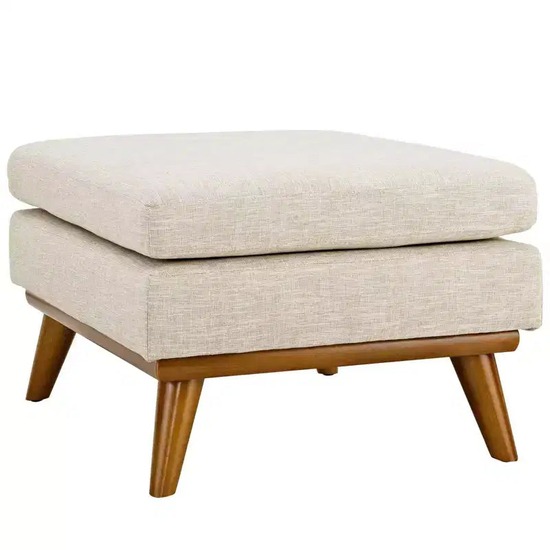 Engage Upholstered Fabric Ottoman Beige - Modway