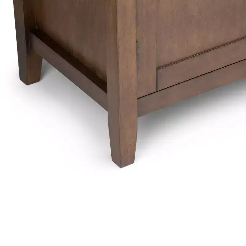 WyndenHall Mansfield Solid Wood TV Stand for TVs up to 60" Rustic Natural Aged Brown : Media Storage, Brass Hardware