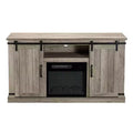 Sliding Doors Electric Fireplace TV Stand for TVs up to 60" Antique Gray Oak - Home Essentials: MDF & Nickel Hardware, Cable Management